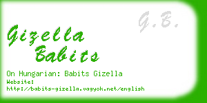 gizella babits business card